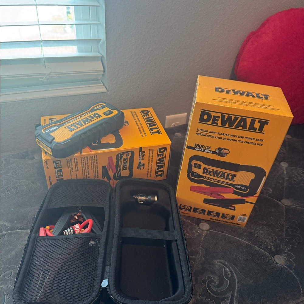 SOLD DEWALT Portable Lithium Jump Starter Pack - Yellow & Black